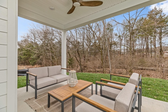 114 Portico Pl, La Vergne, TN 37086 - view of patio / terrace featuring ceiling fan and outdoor lounge area