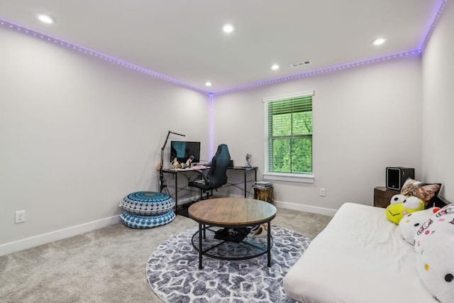 5017 Great Falls Ct, College Grove, TN 37046 - carpeted office featuring baseboards and recessed lighting