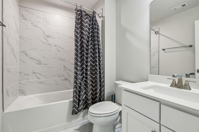 5017 Great Falls Ct, College Grove, TN 37046 - bathroom featuring toilet, shower / tub combo, and vanity