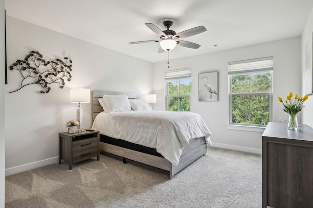 5017 Great Falls Ct, College Grove, TN 37046 - bedroom with baseboards, carpet, and a ceiling fan