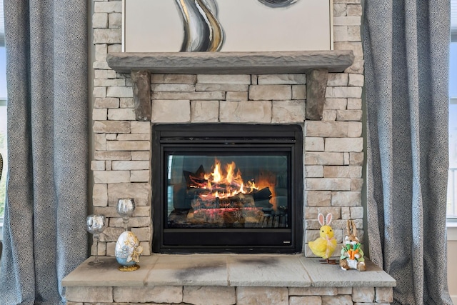 5017 Great Falls Ct, College Grove, TN 37046 - detailed view of a stone fireplace