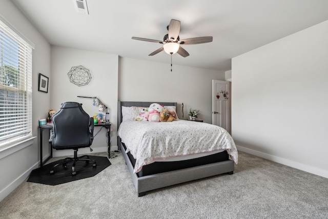 5017 Great Falls Ct, College Grove, TN 37046 - carpeted bedroom with baseboards and a ceiling fan