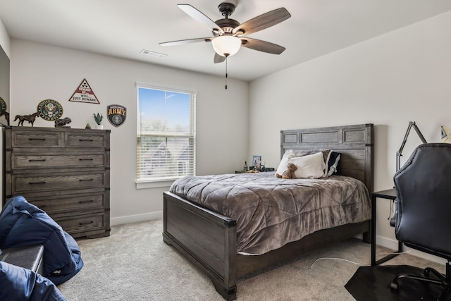 5017 Great Falls Ct, College Grove, TN 37046 - bedroom with light colored carpet, baseboards, and a ceiling fan