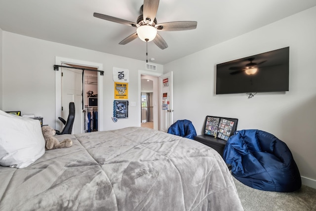 5017 Great Falls Ct, College Grove, TN 37046 - carpeted bedroom with a ceiling fan and a closet