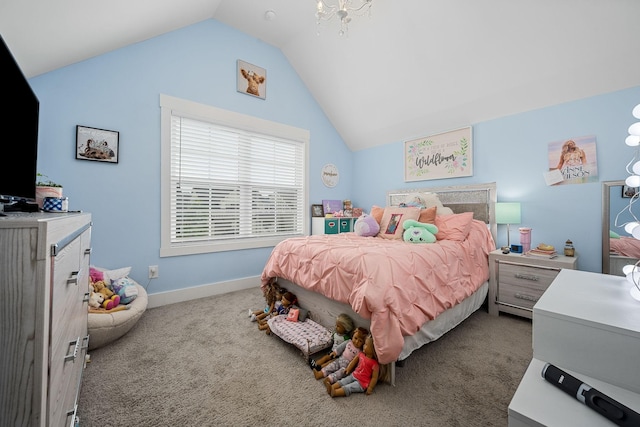 3420 Caroline Farms Dr, Murfreesboro, TN 37129 - carpeted bedroom featuring lofted ceiling and baseboards