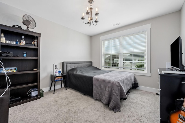 3420 Caroline Farms Dr, Murfreesboro, TN 37129 - bedroom featuring carpet, a chandelier, and baseboards