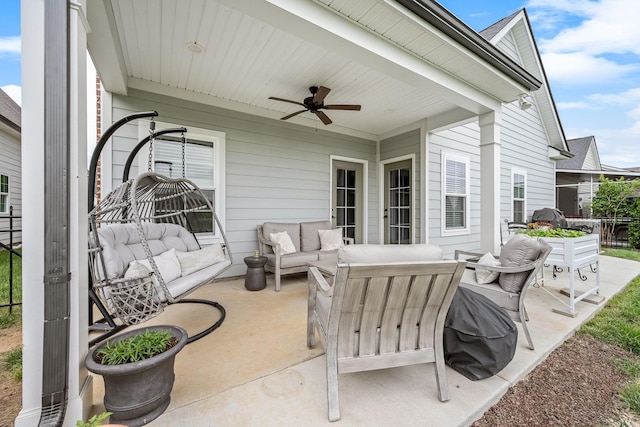 3420 Caroline Farms Dr, Murfreesboro, TN 37129 - view of patio / terrace with an outdoor living space and ceiling fan