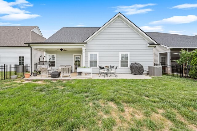 3420 Caroline Farms Dr, Murfreesboro, TN 37129 - back of property with ceiling fan, cooling unit, and a patio area