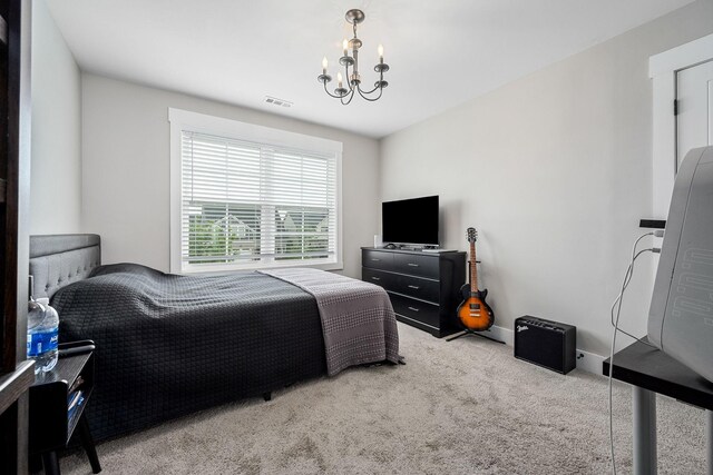 3420 Caroline Farms Dr, Murfreesboro, TN 37129 - carpeted bedroom featuring a chandelier and baseboards