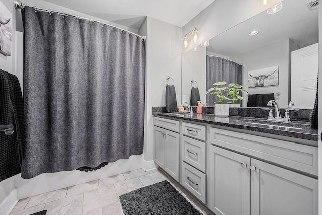 3420 Caroline Farms Dr, Murfreesboro, TN 37129 - bathroom featuring double vanity and shower / tub combo