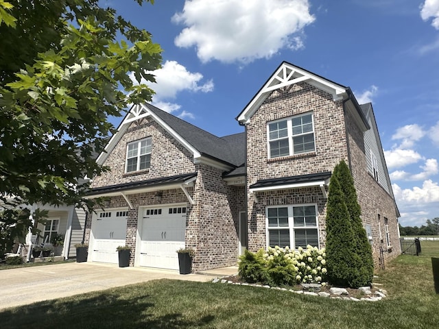 3420 Caroline Farms Dr, Murfreesboro, TN 37129 - view of front of property with brick siding, driveway, an attached garage, and a front yard