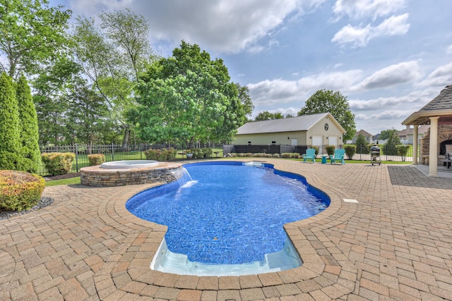 107 Churchill Farms Dr, Murfreesboro, TN 37127 - view of pool featuring area for grilling, a patio, a pool with connected hot tub, and fence