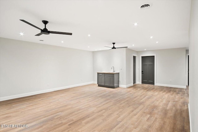 1983 Kaylee Dr, Jefferson City, TN 37760 - unfurnished living room with baseboards, ceiling fan, and recessed lighting