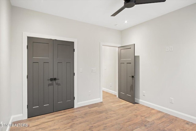 1983 Kaylee Dr, Jefferson City, TN 37760 - unfurnished bedroom with ceiling fan, wood finished floors, baseboards, a closet, and recessed lighting