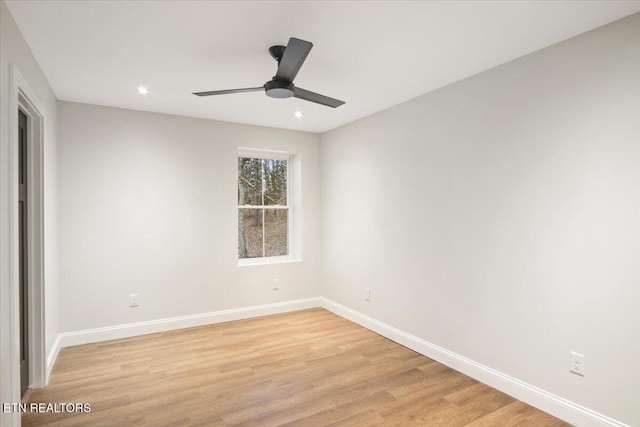 1983 Kaylee Dr, Jefferson City, TN 37760 - unfurnished bedroom with recessed lighting, baseboards, a ceiling fan, and light wood-type flooring