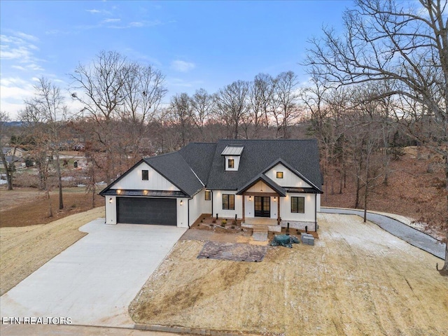 1983 Kaylee Dr, Jefferson City, TN 37760 - modern farmhouse with concrete driveway, roof with shingles, and a garage