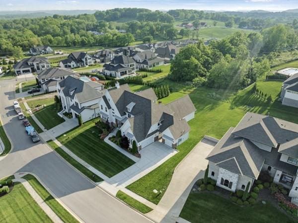 bird's eye view with a residential view