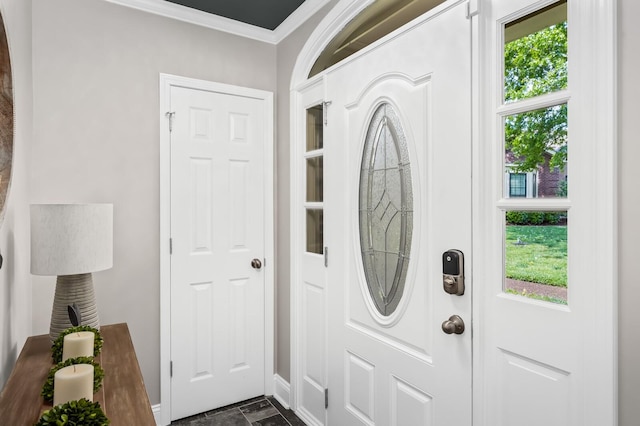 8542 Sawyer Brown Rd, Nashville, TN 37221 - foyer entrance featuring baseboards and ornamental molding