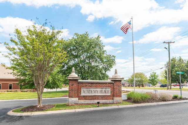 view of community sign
