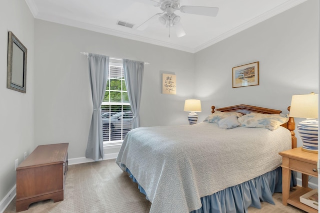 13 Hosier Ct, Lebanon, TN 37087 - carpeted bedroom featuring crown molding, baseboards, and ceiling fan