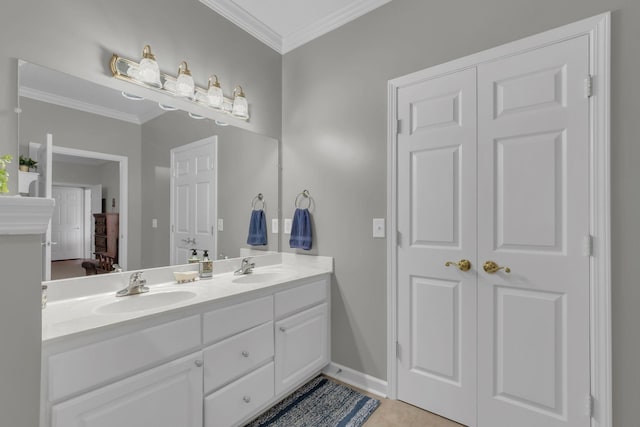 13 Hosier Ct, Lebanon, TN 37087 - full bath with crown molding, double vanity, baseboards, and tile patterned flooring