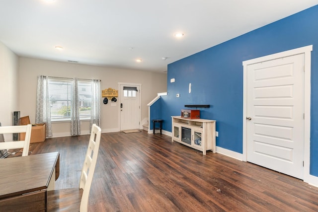 7025 Magnolia Crossings, Spring Hill, TN 37174 - living room with baseboards, recessed lighting, and wood finished floors