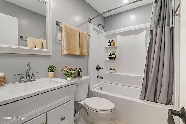 307 Franklin St, Cowan, TN 37318 - bathroom with shower / bath combo with shower curtain, toilet, and vanity