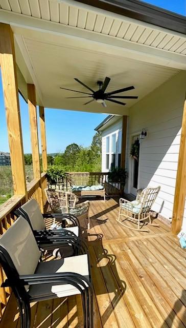 113 Cryer Dr, Gallatin, TN 37066 - wooden terrace featuring a ceiling fan