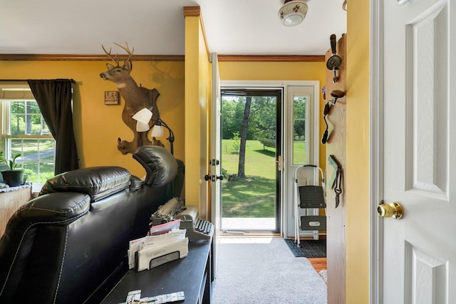 286 Pine Grove Rd, South Pittsburg, TN 37380 - doorway to outside featuring crown molding