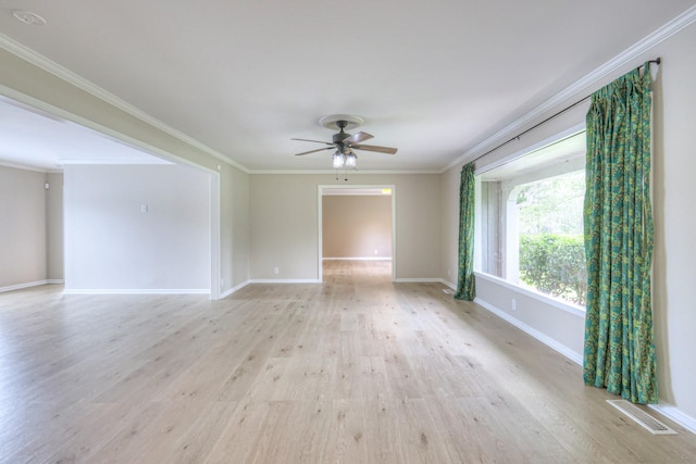 411 Willow Lake Dr, Portland, TN 37148 - empty room with baseboards, a ceiling fan, light wood finished floors, and visible vents