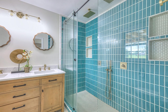 411 Willow Lake Dr, Portland, TN 37148 - bathroom with vanity and a stall shower