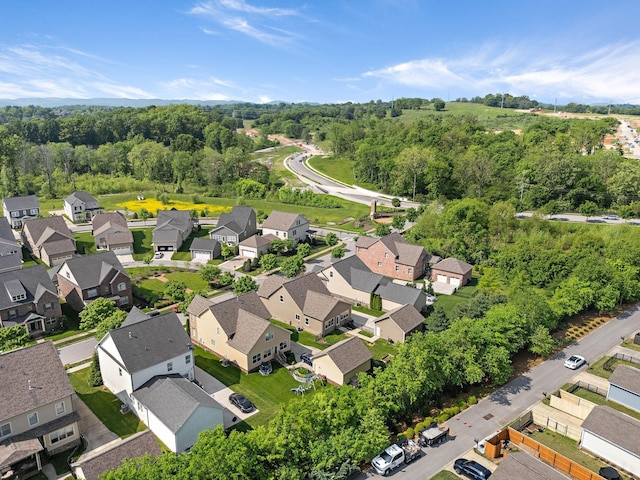 drone / aerial view with a residential view