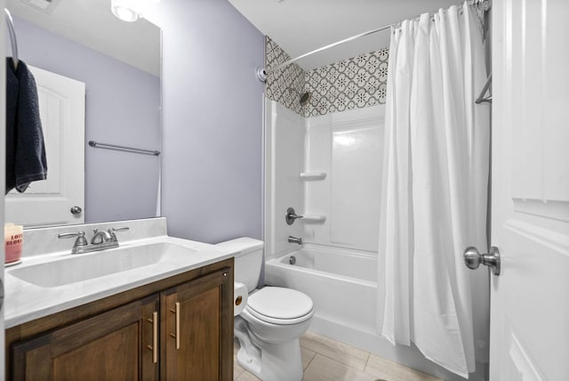 757 Tidwell Dr, Clarksville, TN 37042 - full bathroom with toilet, tile patterned floors, shower / tub combo with curtain, and vanity