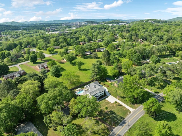 aerial view featuring a mountain view
