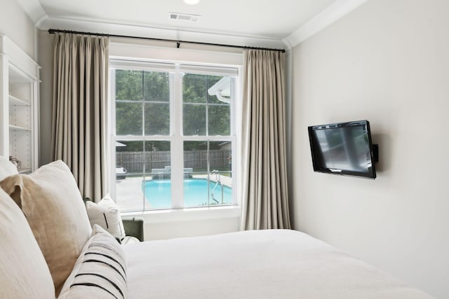 bedroom featuring visible vents