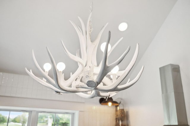 interior details with a notable chandelier