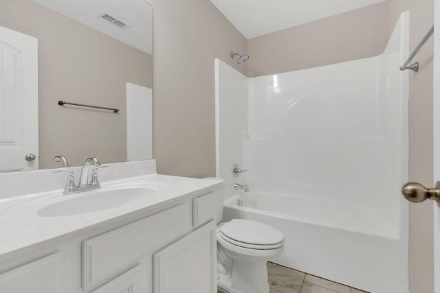 312 Mattie Ln, Spring Hill, TN 37174 - full bathroom featuring marble look tile flooring, toilet, shower / bath combination, and vanity