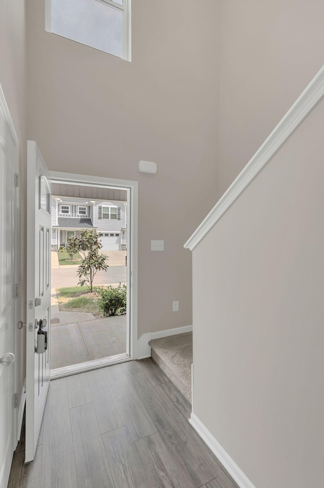 312 Mattie Ln, Spring Hill, TN 37174 - foyer with wood finished floors, a high ceiling, and baseboards