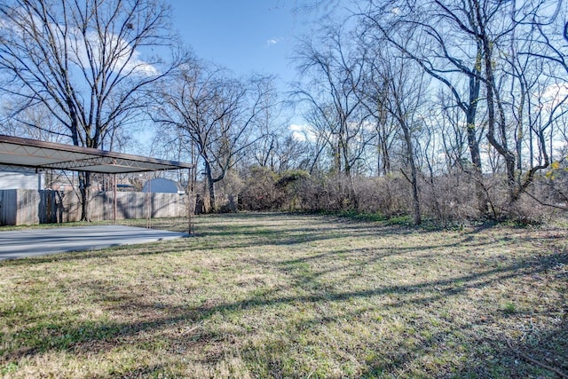 view of yard with fence