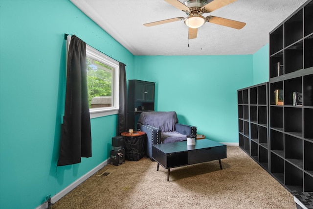111 Stacker Dr, Clarksville, TN 37040 - sitting room with baseboards, a ceiling fan, and carpet