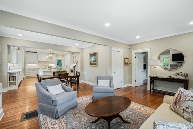 2004 Natchez Trce, Nashville, TN 37212 - living area featuring recessed lighting, visible vents, and wood finished floors