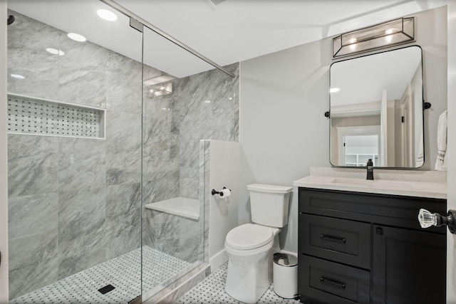2004 Natchez Trce, Nashville, TN 37212 - bathroom with toilet, a marble finish shower, and vanity