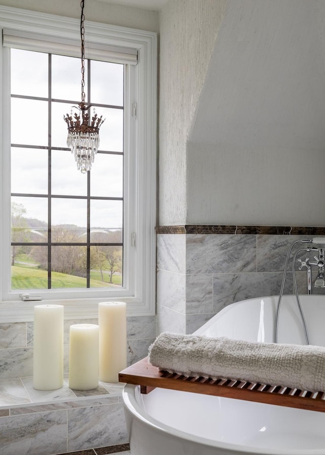 interior details with an inviting chandelier