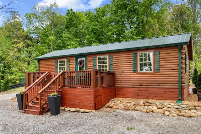 6498 Arno College Grove Rd, College Grove, TN 37046 - rustic home with log siding and metal roof