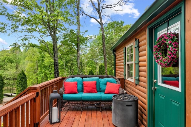 6498 Arno College Grove Rd, College Grove, TN 37046 - wooden terrace featuring an outdoor hangout area