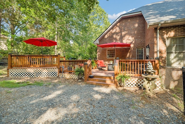 view of wooden deck