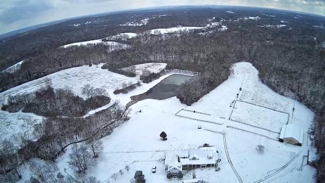 view of snowy aerial view