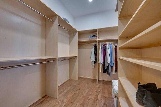 spacious closet with light wood finished floors