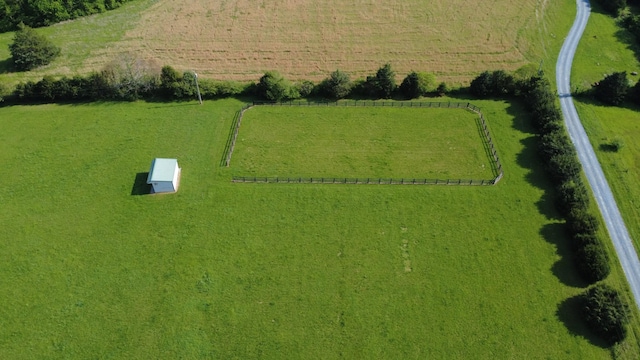 drone / aerial view featuring a rural view