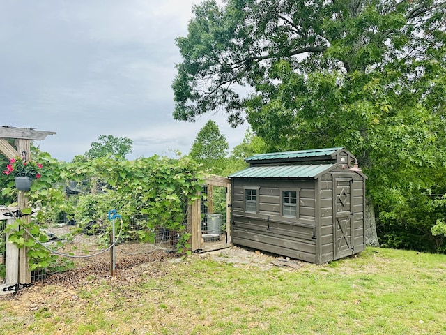 view of shed